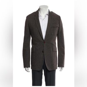 BURBERRY Mens Grey Wool Two-Button Blazer Sport Coat Jacket Size 56 US (IT 46)